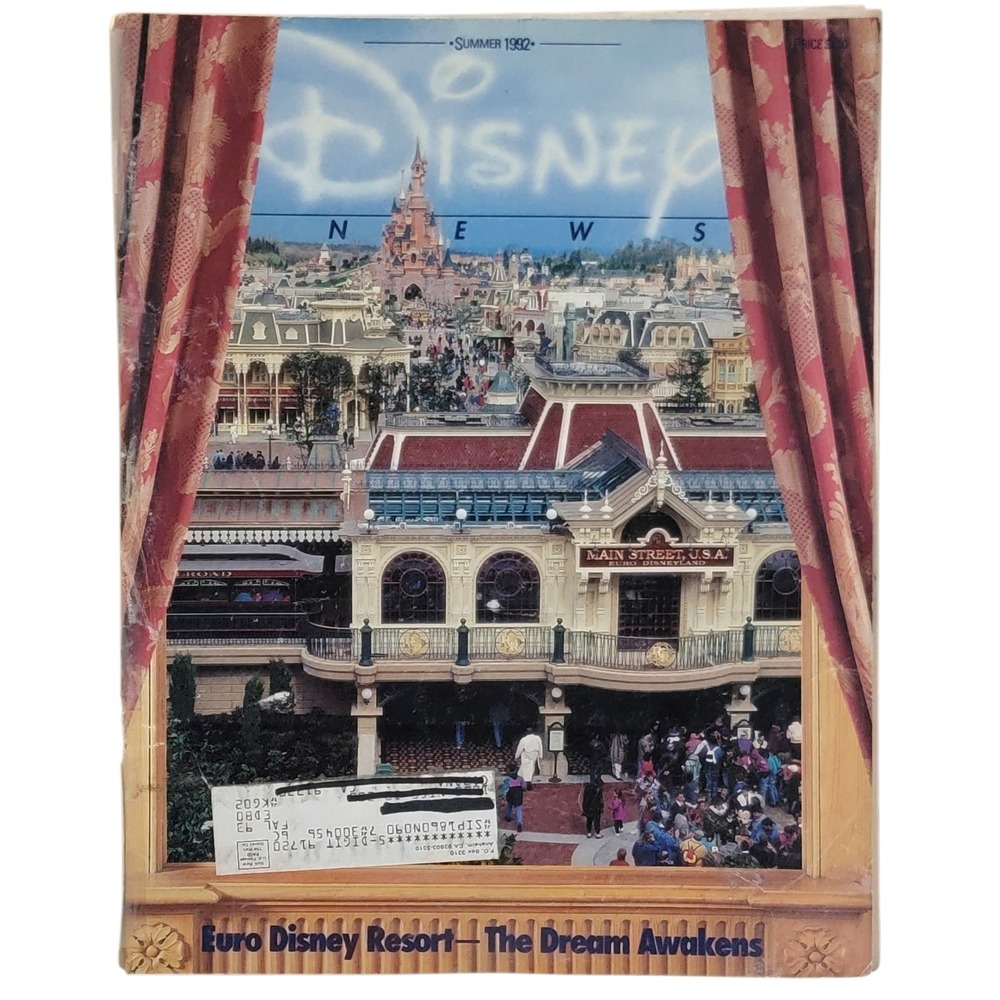 VTG Disney News‎ Magazine Summer 1992 Euro Resort Mickey Pooh Poster Disneyana